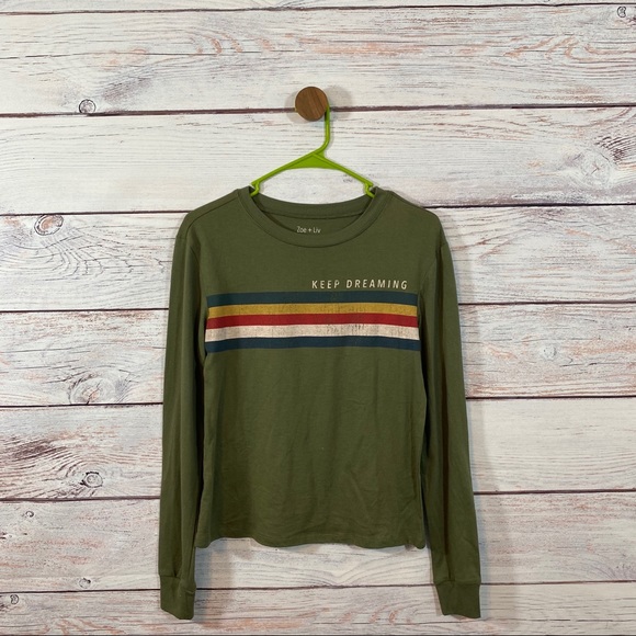 Zoe + Liv Keep Dreaming Long Sleeve Striped Tee - Picture 2 of 5